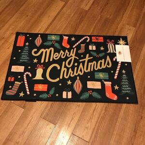 Rifle Paper Co. Atelier Merry Christmas Non Slip Rug Door Mat 20” x 32”